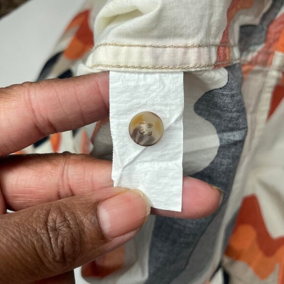 ZARA Retro 70s Psychedelic Print Shirt Large Orange Black Camp Collar - Picture 9 of 10